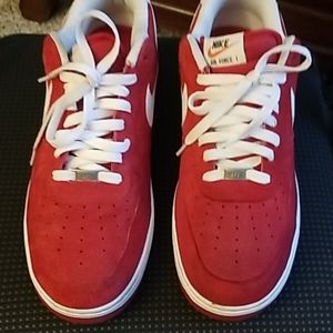 Size 13 Nike AF-1 Red Suede and White